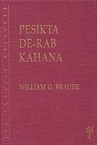 Pĕsiḳta dĕ-Rab Kahăna
