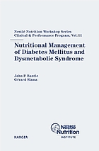 Nutritional management of diabetes mellitus and dysmetabolic syndrome