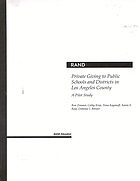 Private giving to public schools and districts in Los Angeles County : a pilot study