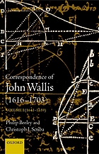 Correspondence of John Wallis (1616-1703). / Vol. 1, 1641-1659