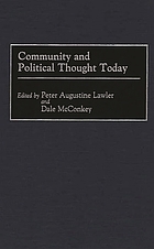 Community and political thought today