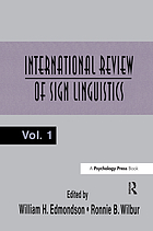 International review of sign linguistics. Volume 1