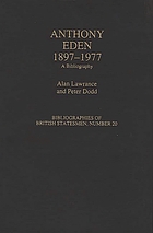 Anthony Eden, 1897-1977 : a bibliography