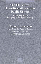 The structural transformation of the public sphere : an inquiry into a category of bourgeois society