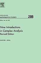 Nine introductions in complex analysis, revised edition