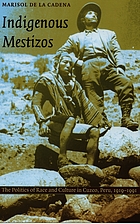 Indigenous Mestizos : the politics of race and culture in Cuzco, Peru, 1919-1991