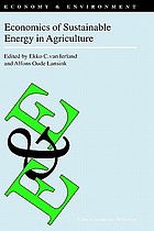 Economics of sustainable energy in agriculture