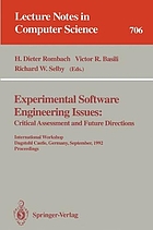 Experimental software engineering issues : critical assessment and future directions : international workshop, Dagstuhl Castle, Germany, September 14-18, 1992 : proceedings