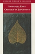 Critique of judgement von Immanuel Kant