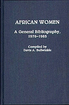 African women, a general bibliography, 1976-1985