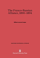The Franco-Russian Alliance, 1890-1894,