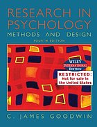 Research in psychology : methods and design