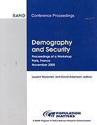 Demography and security : proceedings of a workshop, Paris, France, November 2000