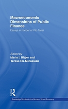 Macroeconomic dimensions of public finance : essays in honour of Vito Tanzi