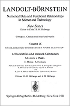 Zahlenwerte und Funktionen aus Naturwissenschaften und Technik / Teilbd. a. Oxide.