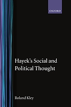 Hayek's social and political thought