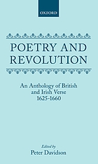 Poetry and revolution : an anthology of British and Irish verse, 1625-1660
