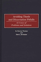 Avoiding thesis and dissertation pitfalls : 61 cases of problems and solutions