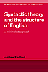Syntactic theory and the structure of English... de Andrew Radford