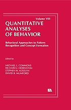 Behavioral approaches to pattern recognition and concept formation