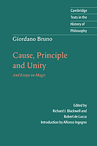 Cause, principle, and unity