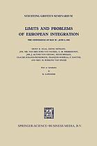 Limits and problems of European integration; the conference of May 30-June 2, 1961