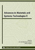 Advances in materials and systems technologies II : selected, peer reviewed papers from the International Conference on Engineering Research and Development: innovations (ICERD2008) held at the University of of Benin, Nigeria, during April 15-17 2008