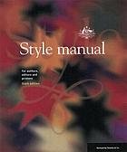 Style manual for authors, editors and printers
