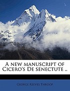 A new manuscript of Cicero's De senectute