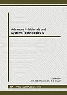 Advances in materials and systems technologies IV : selected, peer reviewed papers from the 4th international conference on engineering research and development (ICERD2012), September 4-6, 2012, Benin City, Nigeria