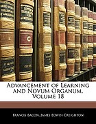Advancement of learning and Novum organum
