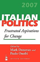 Italian politics : frustrated aspirations for change