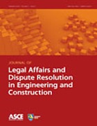 Journal of legal affairs and dispute resolution in engineering and construction.