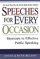 Speeches for every occasion : shortcuts to effective public speaking
