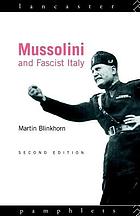 Mussolini And Fascist Italy Ebook 1994 Worldcat Org