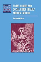Crime, gender and social order in early modern England