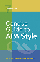 Concise guide to APA style : the official APA style guide for students