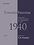 Towards freedom : documents on the movement for... by  K  N Panikkar 