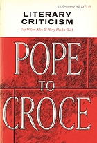 Literary criticism pope to croce