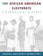 Image of the book cover for the book titled, "African American Electorate: A Statistical History" by Hanes Walton Jr.,  Sherman C Puckett, and Donald Richard Deskins. The cover is mostly white and six people are seen standing next to each other on the cover.