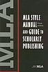 MLA style manual and guide to scholarly publishing. per Modern language association of America.