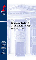 Études offertes à Jean-Louis Harouel : Liber amicorum