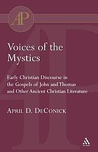 Voices of the mystics early Christian discourse in the Gospels of John and Thomas and other ancient Christian literature
