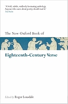 New oxford book of eighteenth-century verse - reissue.