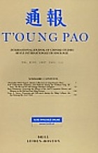 T'oung-pao the journal of Chinese studies = Tongbao
