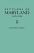 Settlers of Maryland by  Peter Wilson Coldham 