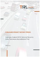 Highways England 2016 National Dynamic Plate Test device accreditation trial
