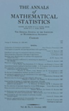 Annals of mathematical statistics : the official journal of the Institute of Mathematical Statistics.