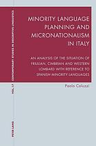 Minority language planning and micronationalism in Italy