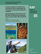 A Rapid Biological Assessment of the Mont Panié Range and Roches de la Ouaième, North Province, New Caledonia